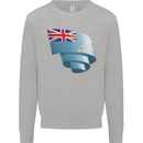 Curled Tuvalu Flag Tuvaluan Day Football Mens Sweatshirt Jumper Sports Grey