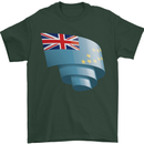 Curled Tuvalu Flag Tuvaluan Day Football Mens T-Shirt 100% Cotton Forest Green