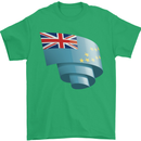 Curled Tuvalu Flag Tuvaluan Day Football Mens T-Shirt 100% Cotton Irish Green