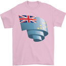 Curled Tuvalu Flag Tuvaluan Day Football Mens T-Shirt 100% Cotton Light Pink