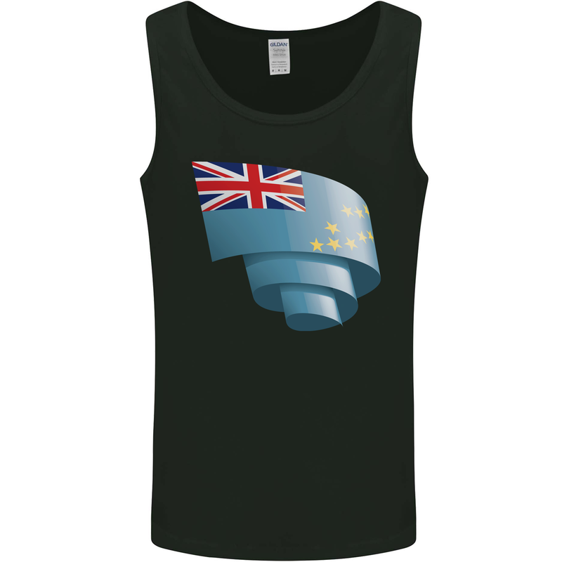 Curled Tuvalu Flag Tuvaluan Day Football Mens Vest Tank Top Black