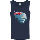 Curled Tuvalu Flag Tuvaluan Day Football Mens Vest Tank Top Navy Blue