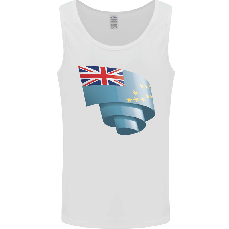 Curled Tuvalu Flag Tuvaluan Day Football Mens Vest Tank Top White