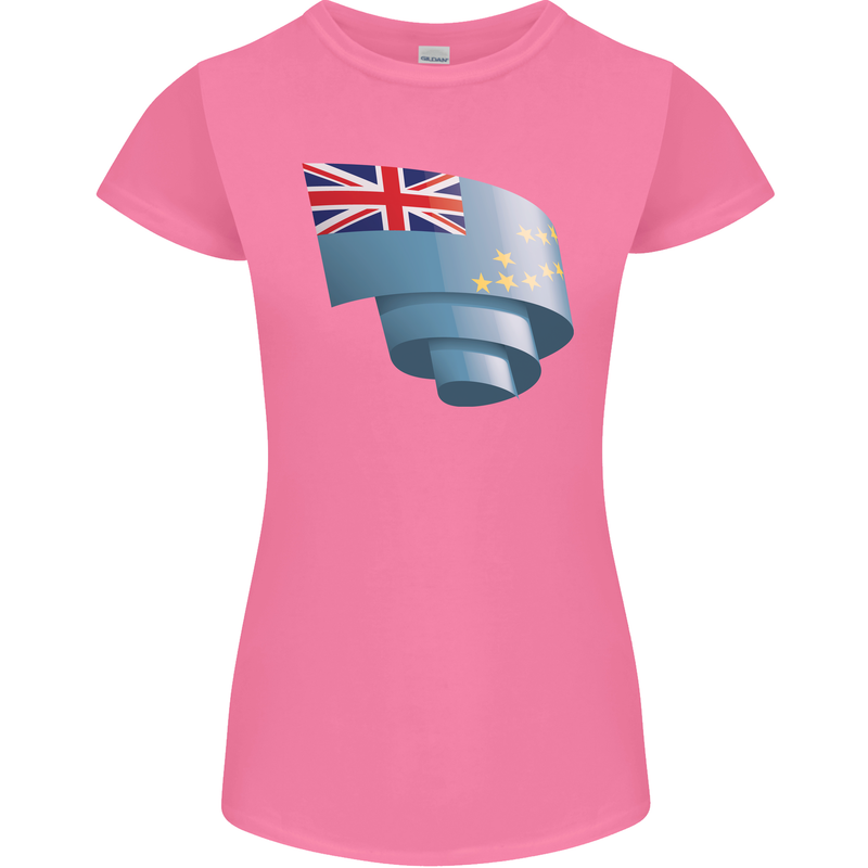 Curled Tuvalu Flag Tuvaluan Day Football Womens Petite Cut T-Shirt Azalea