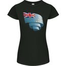 Curled Tuvalu Flag Tuvaluan Day Football Womens Petite Cut T-Shirt Black