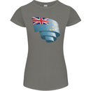Curled Tuvalu Flag Tuvaluan Day Football Womens Petite Cut T-Shirt Charcoal