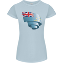 Curled Tuvalu Flag Tuvaluan Day Football Womens Petite Cut T-Shirt Light Blue