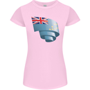 Curled Tuvalu Flag Tuvaluan Day Football Womens Petite Cut T-Shirt Light Pink