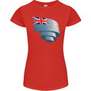 Curled Tuvalu Flag Tuvaluan Day Football Womens Petite Cut T-Shirt Red