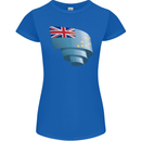 Curled Tuvalu Flag Tuvaluan Day Football Womens Petite Cut T-Shirt Royal Blue