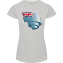 Curled Tuvalu Flag Tuvaluan Day Football Womens Petite Cut T-Shirt Sports Grey