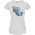 Curled Tuvalu Flag Tuvaluan Day Football Womens Petite Cut T-Shirt White