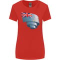 Curled Tuvalu Flag Tuvaluan Day Football Womens Wider Cut T-Shirt Red