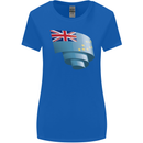 Curled Tuvalu Flag Tuvaluan Day Football Womens Wider Cut T-Shirt Royal Blue