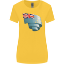 Curled Tuvalu Flag Tuvaluan Day Football Womens Wider Cut T-Shirt Yellow