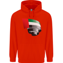 Curled UAE Flag Day Emirati Day Football Childrens Kids Hoodie Bright Red