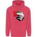 Curled UAE Flag Day Emirati Day Football Childrens Kids Hoodie Heliconia