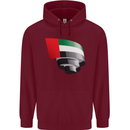 Curled UAE Flag Day Emirati Day Football Childrens Kids Hoodie Maroon