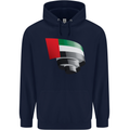 Curled UAE Flag Day Emirati Day Football Childrens Kids Hoodie Navy Blue