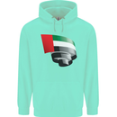 Curled UAE Flag Day Emirati Day Football Childrens Kids Hoodie Peppermint