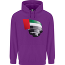 Curled UAE Flag Day Emirati Day Football Childrens Kids Hoodie Purple