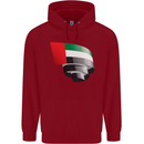 Curled UAE Flag Day Emirati Day Football Childrens Kids Hoodie Red