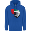 Curled UAE Flag Day Emirati Day Football Childrens Kids Hoodie Royal Blue