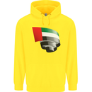 Curled UAE Flag Day Emirati Day Football Childrens Kids Hoodie Yellow