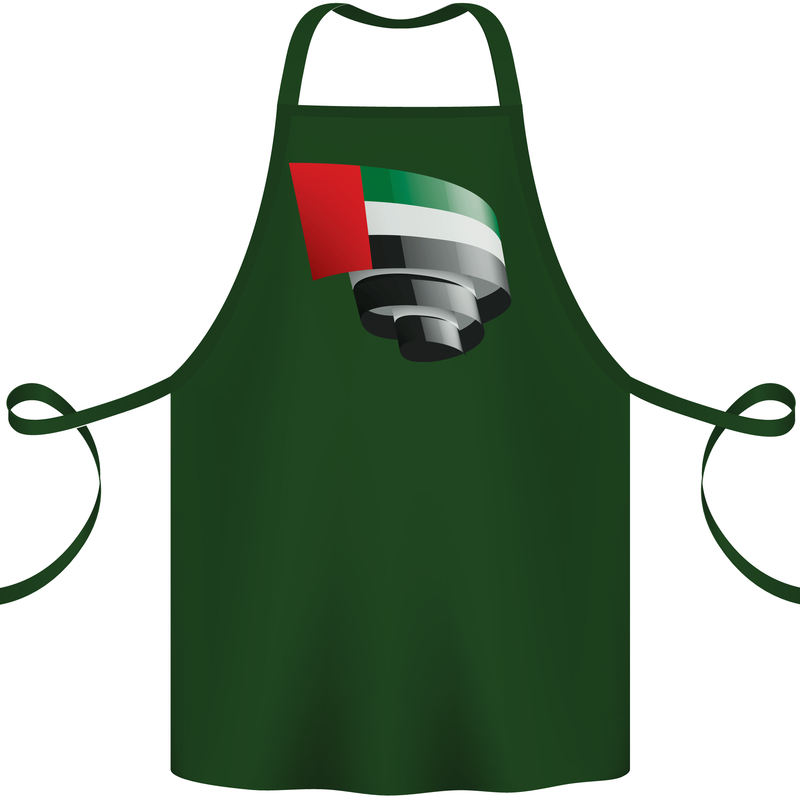 Curled UAE Flag Day Emirati Day Football Cotton Apron 100% Organic Forest Green