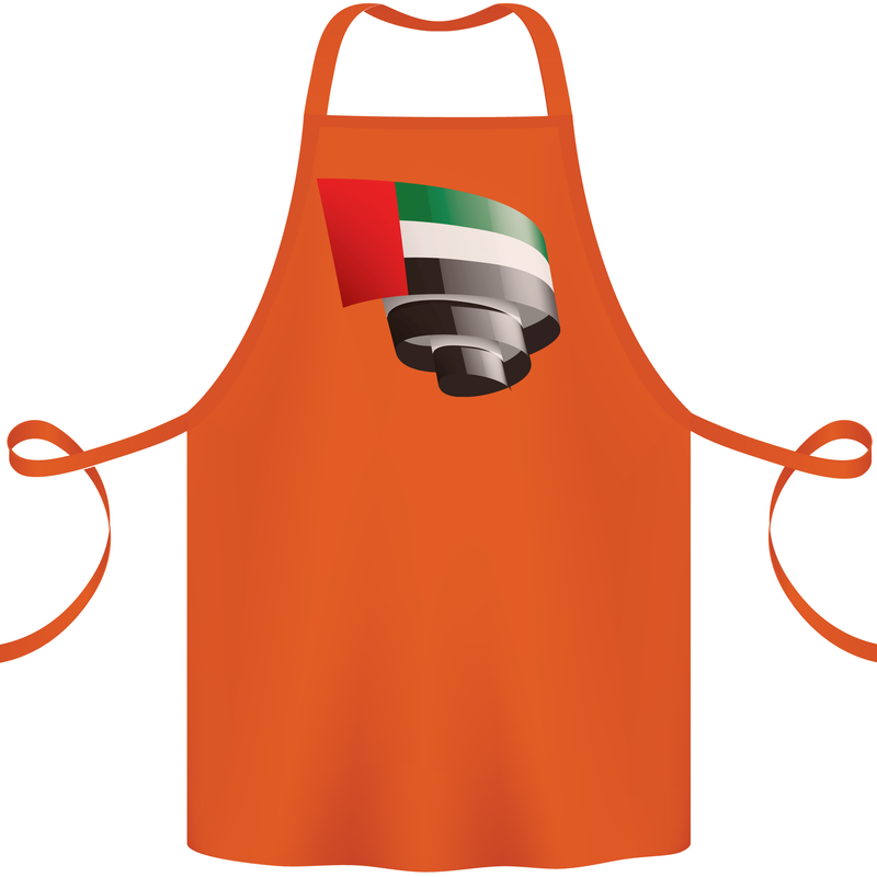 Curled UAE Flag Day Emirati Day Football Cotton Apron 100% Organic Orange
