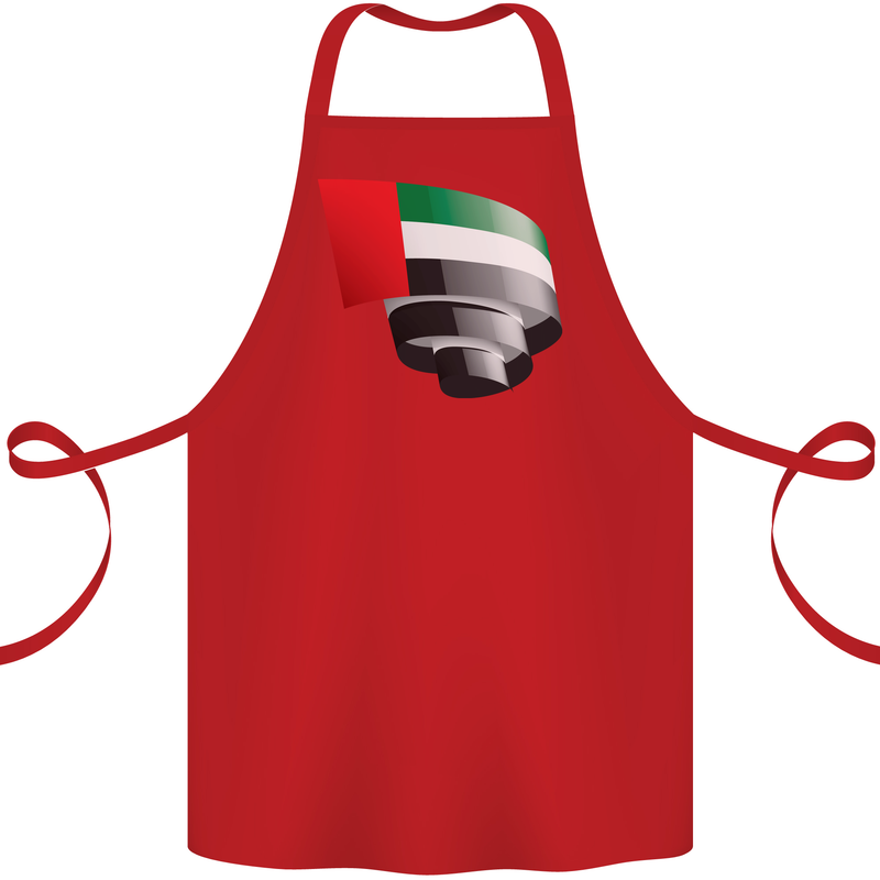 Curled UAE Flag Day Emirati Day Football Cotton Apron 100% Organic Red