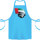 Curled UAE Flag Day Emirati Day Football Cotton Apron 100% Organic Turquoise