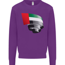 Curled UAE Flag Day Emirati Day Football Kids Sweatshirt Jumper Purple