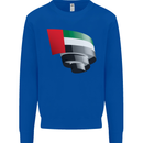 Curled UAE Flag Day Emirati Day Football Kids Sweatshirt Jumper Royal Blue