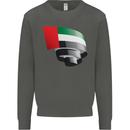 Curled UAE Flag Day Emirati Day Football Kids Sweatshirt Jumper Storm Grey