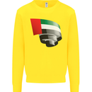 Curled UAE Flag Day Emirati Day Football Kids Sweatshirt Jumper Yellow