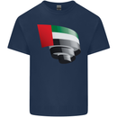 Curled UAE Flag Day Emirati Day Football Kids T-Shirt Childrens Navy Blue