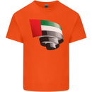 Curled UAE Flag Day Emirati Day Football Kids T-Shirt Childrens Orange