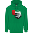 Curled UAE Flag Day Emirati Day Football Mens 80% Cotton Hoodie Irish Green