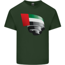 Curled UAE Flag Day Emirati Day Football Mens Cotton T-Shirt Tee Top Forest Green
