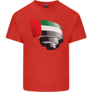 Curled UAE Flag Day Emirati Day Football Mens Cotton T-Shirt Tee Top Red