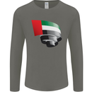 Curled UAE Flag Day Emirati Day Football Mens Long Sleeve T-Shirt Charcoal