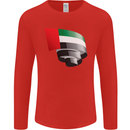 Curled UAE Flag Day Emirati Day Football Mens Long Sleeve T-Shirt Red