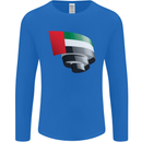 Curled UAE Flag Day Emirati Day Football Mens Long Sleeve T-Shirt Royal Blue