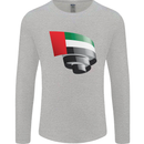 Curled UAE Flag Day Emirati Day Football Mens Long Sleeve T-Shirt Sports Grey