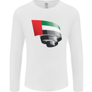 Curled UAE Flag Day Emirati Day Football Mens Long Sleeve T-Shirt White