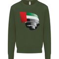 Curled UAE Flag Day Emirati Day Football Mens Sweatshirt Jumper Forest Green