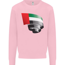 Curled UAE Flag Day Emirati Day Football Mens Sweatshirt Jumper Light Pink