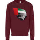 Curled UAE Flag Day Emirati Day Football Mens Sweatshirt Jumper Maroon
