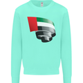 Curled UAE Flag Day Emirati Day Football Mens Sweatshirt Jumper Peppermint